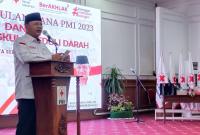 Gubernur Rohidin setelah membuka Bulan Dana PMI Tahun 2023 dan Provinsi Bengkulu Peduli Darah di Gedung Daerah Balai Raya Semarak Bengkulu, Selasa (28/03).