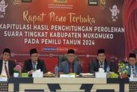 KPU Mukomuko Adakan Rapat Pleno Terbuka untuk Rekapitulasi Hasil Pemilu 2024 Foto/Dok