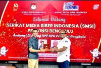 Audiensi SMSI ke KPU Provinsi Bengkulu.