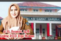 Direktur RSUD argamakmur Hj.Herawati Sp.PK.  ( Poto Redy penarafflesia.com )
