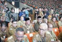 Plt. Gubernur Rosjonsyah saat menghadiri Rakornas yang mengusung tema 'Implementasi Asta Cita Menuju Indonesia Emas 2045' di SICC Bogor Provinsi Jawa Barat, Kamis (7/11/2024). (Budi-PenaRafflesia.Com)