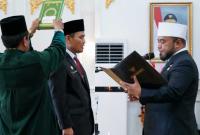 Gubernur Bengkulu, Helmi Hasan, melantik Herwan Anton, di Balai Raya Semarak, Rabu (5/3/2025). 