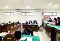 Saksi ahli auditor dari Kejaksaan Tinggi Bengkulu, Afriansyah di Pengadilan Negeri Tipikor Bengkulu, Senin, 13 Oktober 2025.