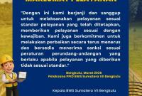 Balai Wilayah Sungai Sumatera VII Bengkulu menyampaikan Maklumat Pelayanan