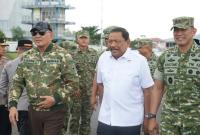 Menteri Pertahanan RI Jenderal TNI (Purn.) Sjafrie Sjamsoeddin tiba di Provinsi Bengkulu, Rabu (1/4/2026).